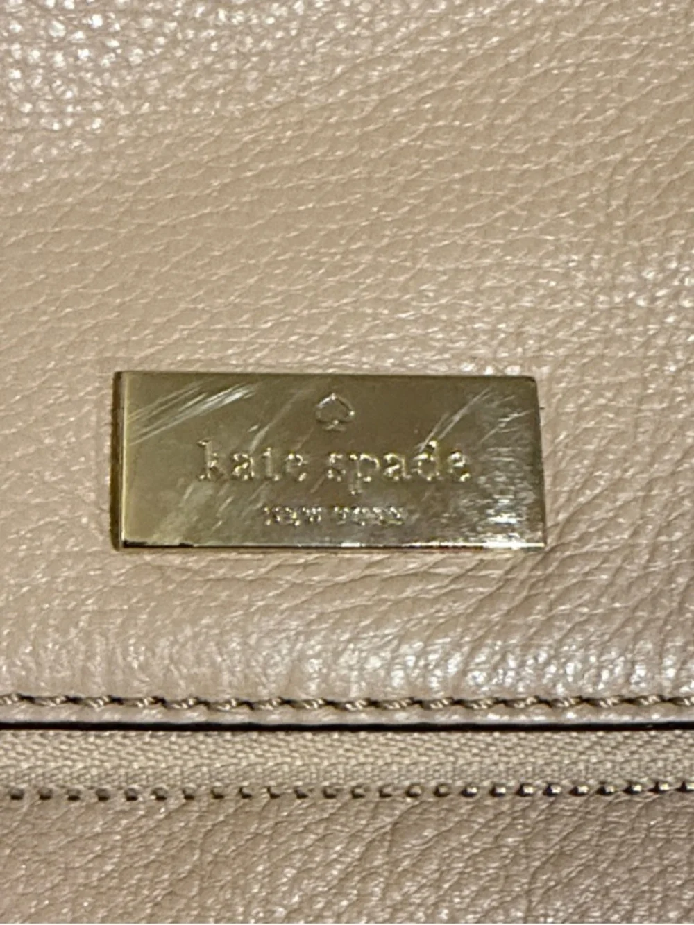 kate spade Beige Pebbled Leather Crossbody Bag